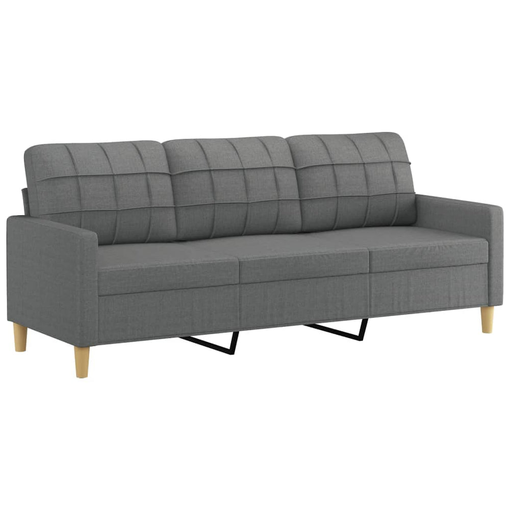 3-Sitzer-Sofa Dunkelgrau 180 cm Stoff Stilecasa