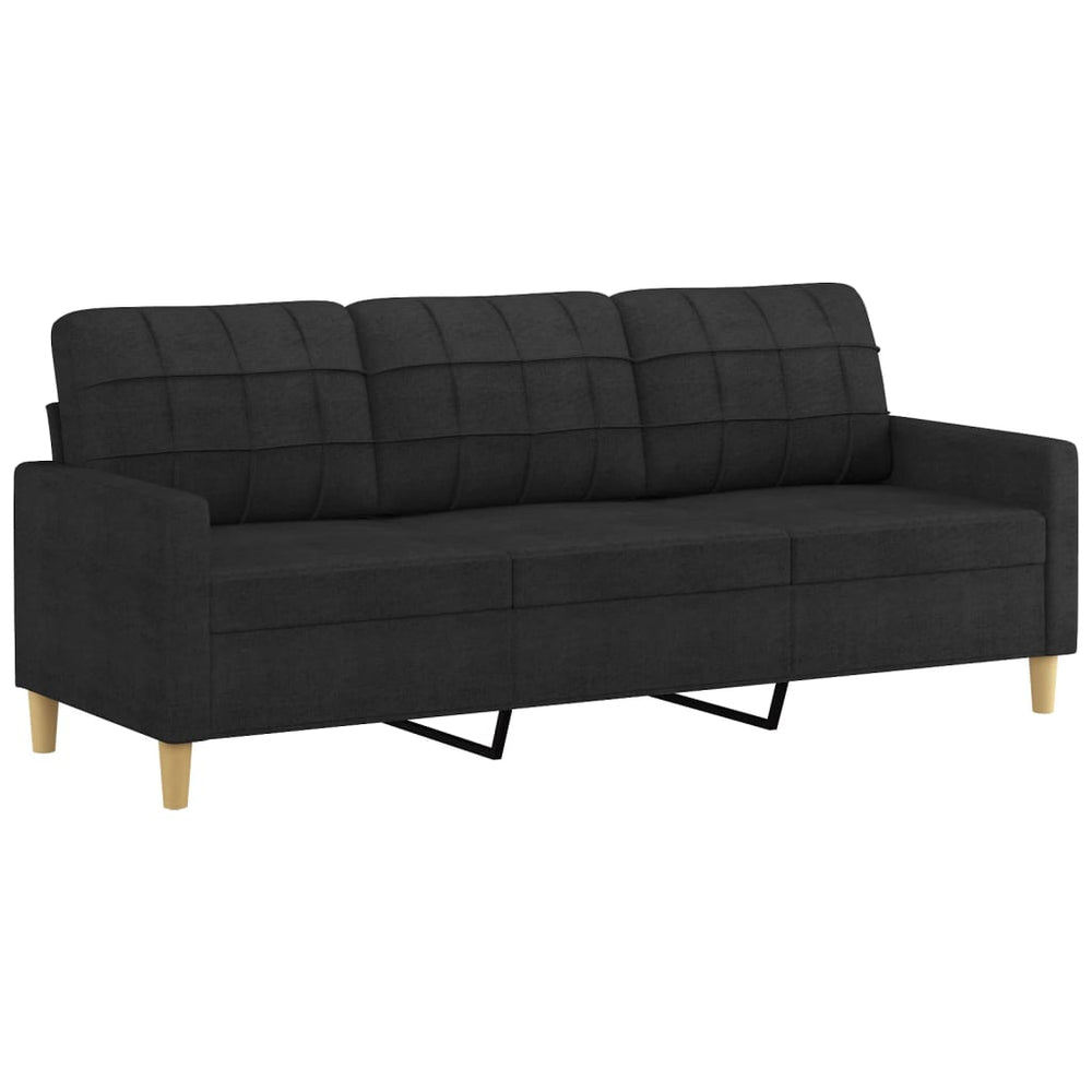 3-Sitzer-Sofa Schwarz 180 cm Stoff Stilecasa