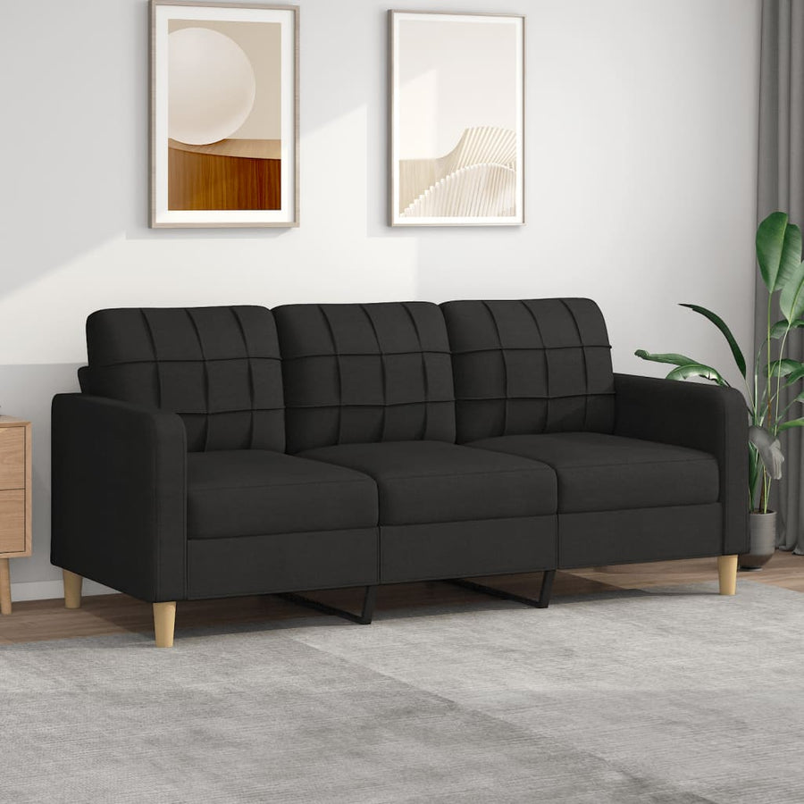 3-Sitzer-Sofa Schwarz 180 cm Stoff Stilecasa