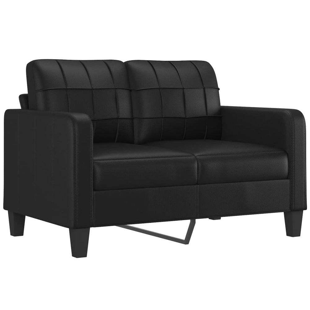 2-Sitzer-Sofa Schwarz 120 cm Kunstleder Stilecasa