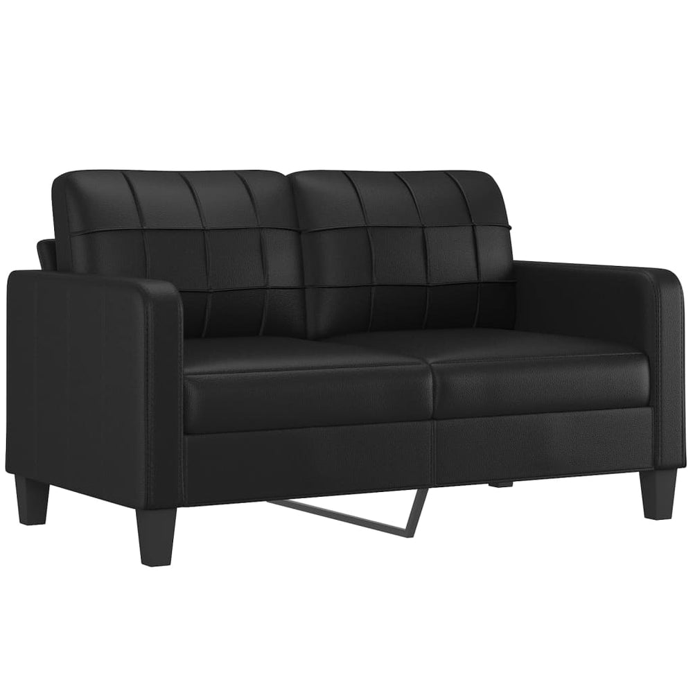 2-Sitzer-Sofa Schwarz 140 cm Kunstleder Stilecasa