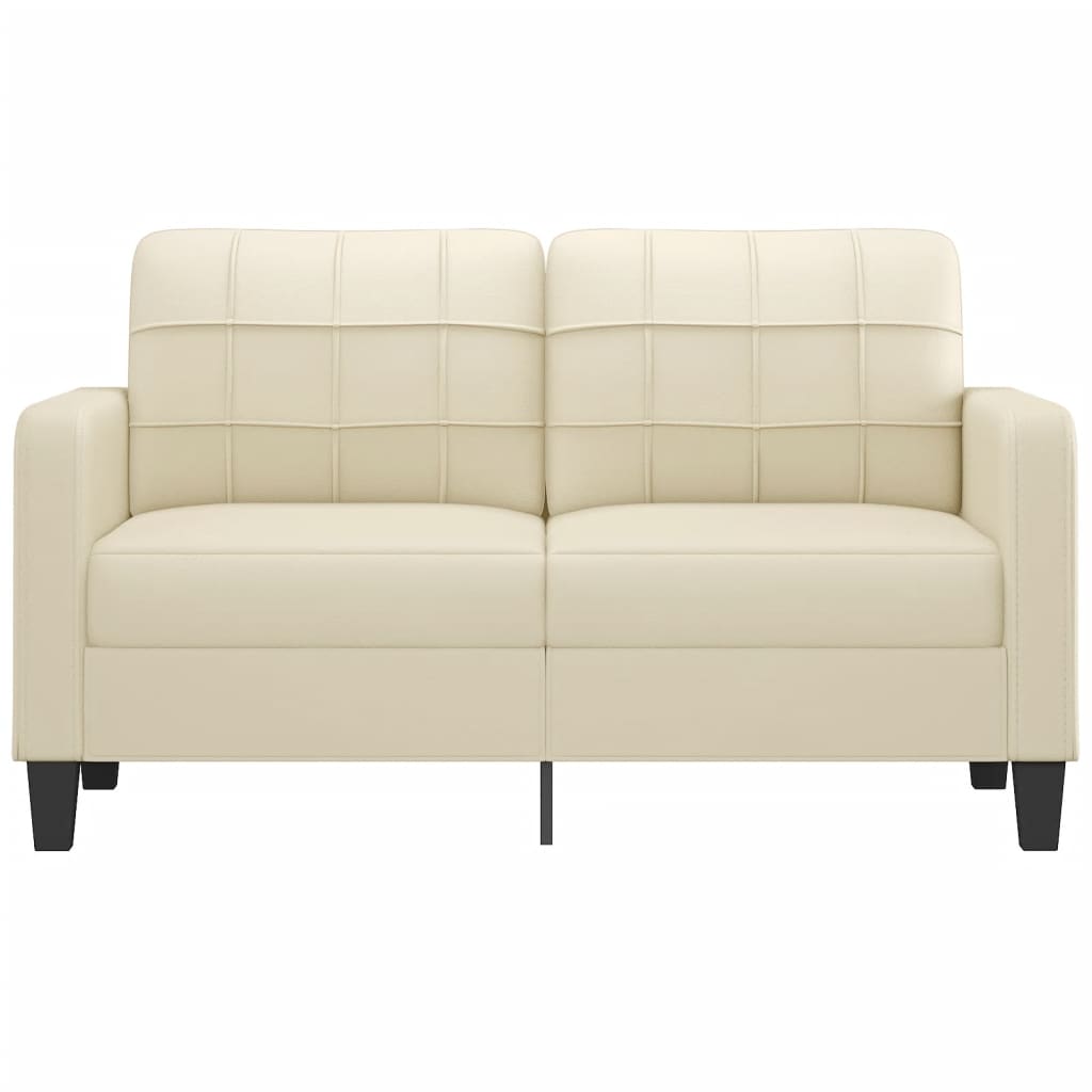 vidaXL 2-Sitzer-Sofa Creme 140 cm Kunstleder