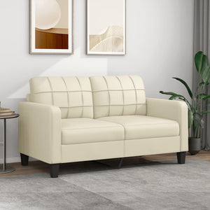 vidaXL 2-Sitzer-Sofa Creme 140 cm Kunstleder