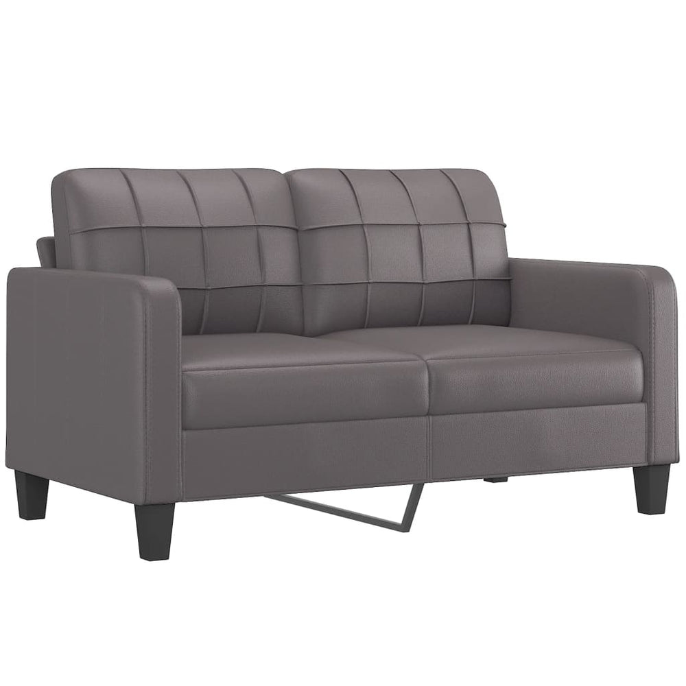 2-Sitzer-Sofa Grau 140 cm Kunstleder Stilecasa