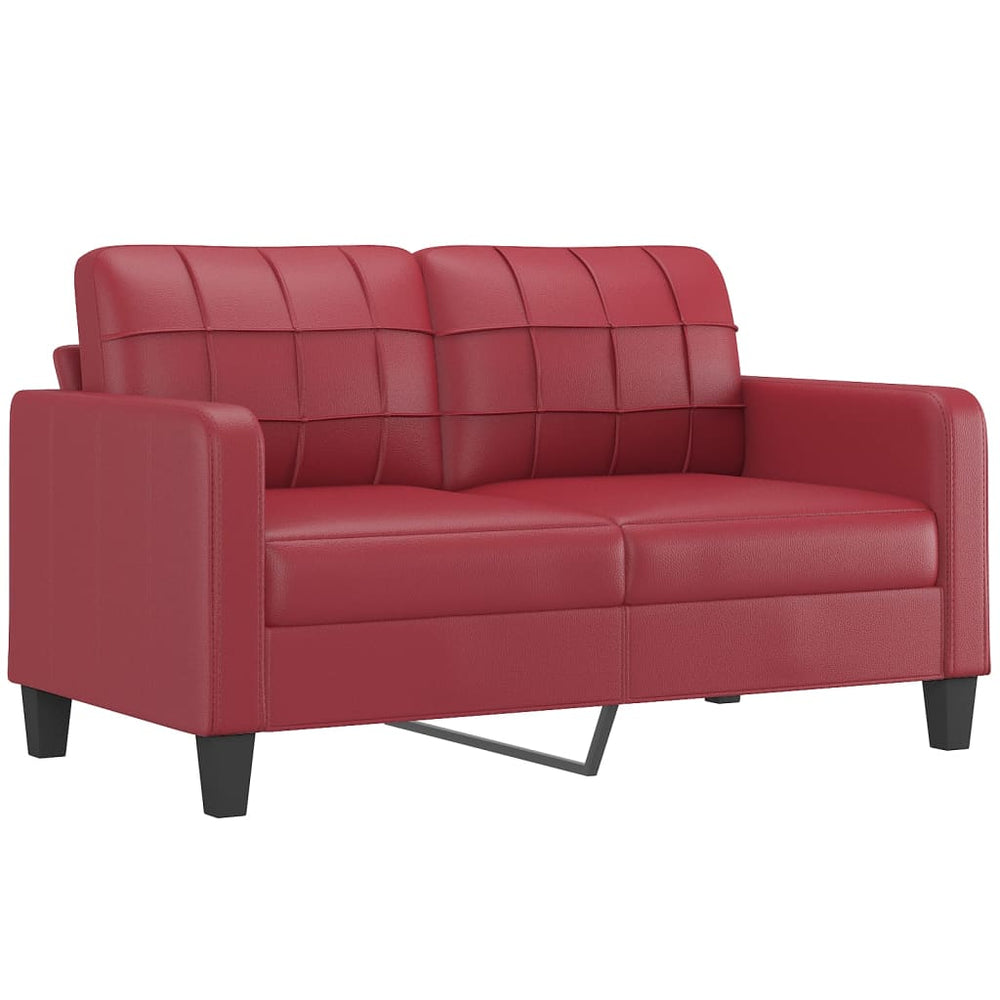 2-Sitzer-Sofa Weinrot 140 cm Kunstleder Stilecasa