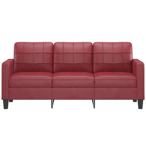 vidaXL 3-Sitzer-Sofa Weinrot 180 cm Kunstleder