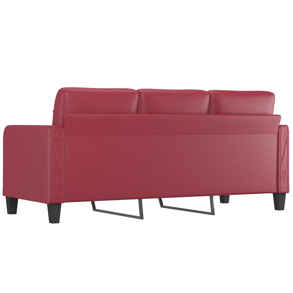 vidaXL 3-Sitzer-Sofa Weinrot 180 cm Kunstleder