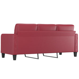 vidaXL 3-Sitzer-Sofa Weinrot 180 cm Kunstleder