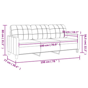 vidaXL 3-Sitzer-Sofa Weinrot 180 cm Kunstleder