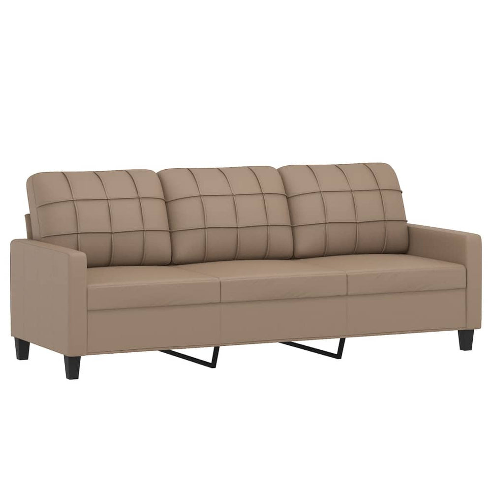 3-Sitzer-Sofa Cappuccino-Braun 180 cm Kunstleder Stilecasa