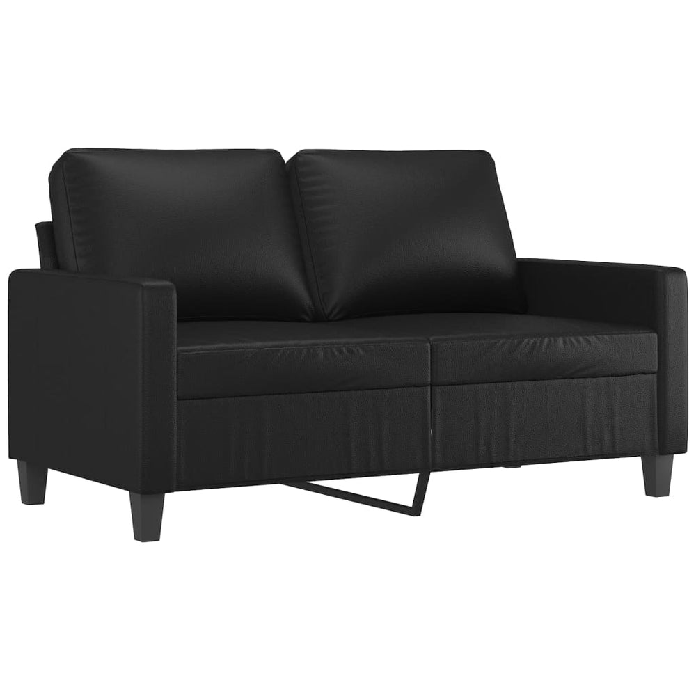 2-Sitzer-Sofa Schwarz 120 cm Kunstleder Stilecasa