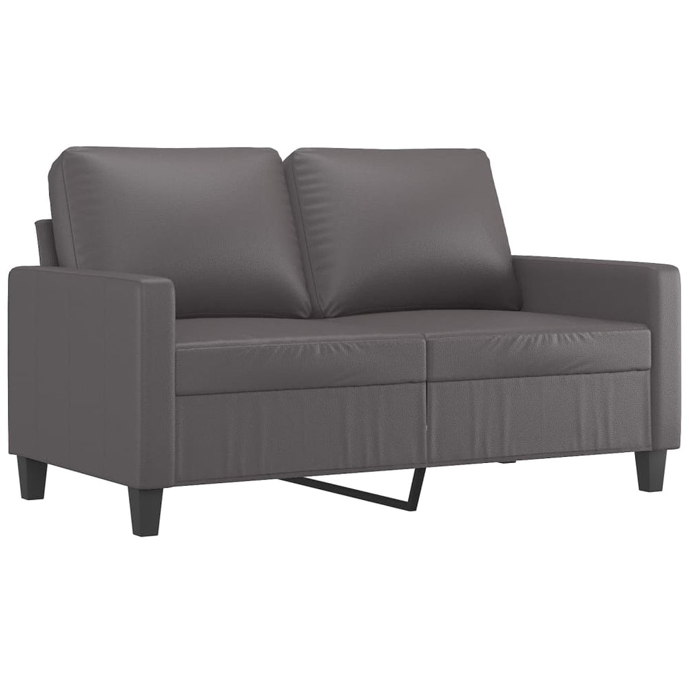 2-Sitzer-Sofa Grau 120 cm Kunstleder Stilecasa