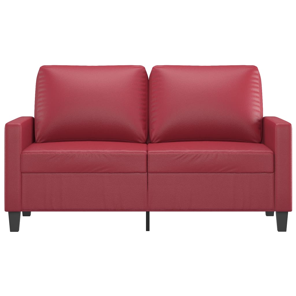 vidaXL 2-Sitzer-Sofa Weinrot 120 cm Kunstleder