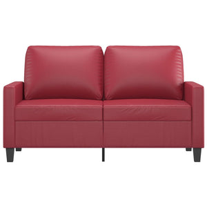 vidaXL 2-Sitzer-Sofa Weinrot 120 cm Kunstleder