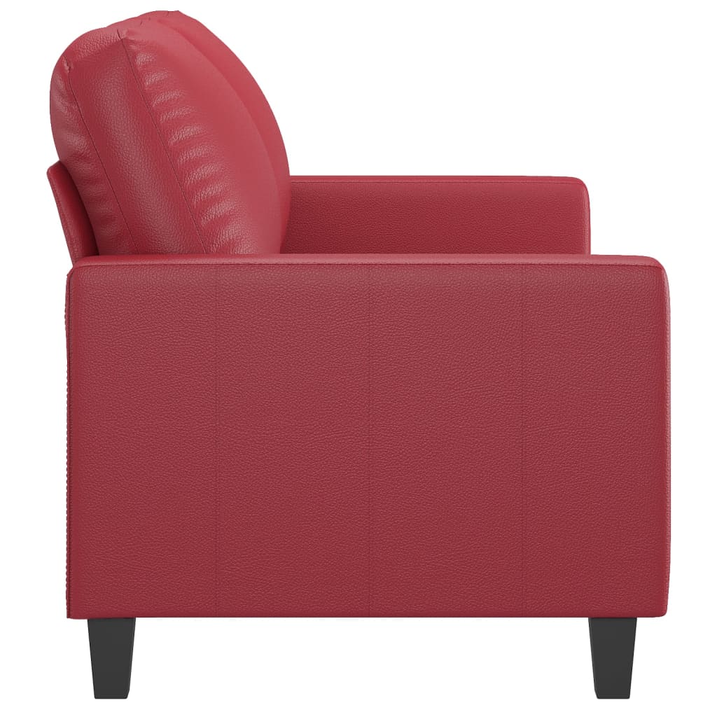 vidaXL 2-Sitzer-Sofa Weinrot 120 cm Kunstleder