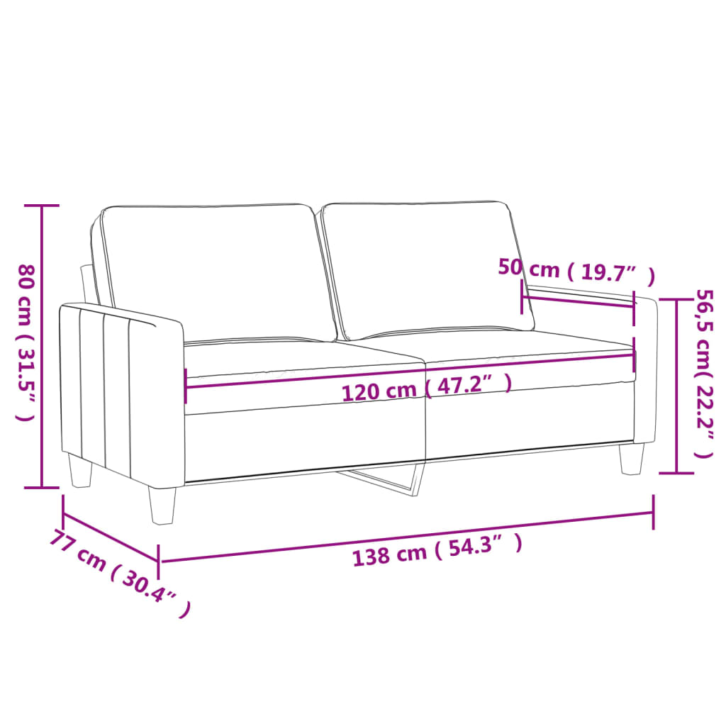 vidaXL 2-Sitzer-Sofa Weinrot 120 cm Kunstleder