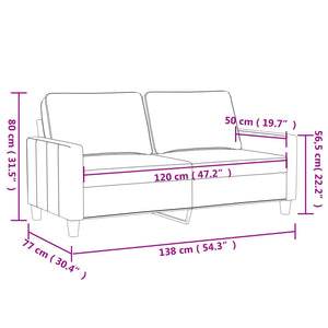 vidaXL 2-Sitzer-Sofa Weinrot 120 cm Kunstleder