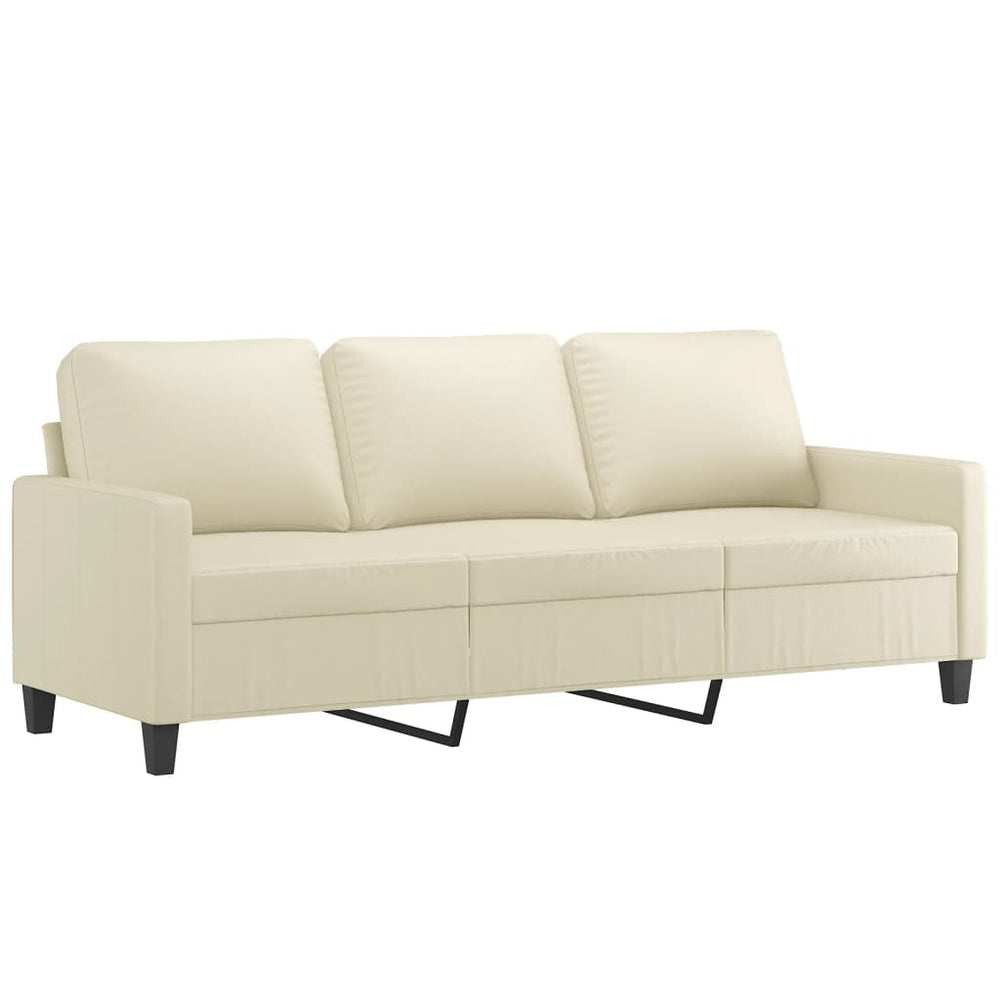 3-Sitzer-Sofa Creme 180 cm Kunstleder Stilecasa