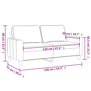 vidaXL 2-Sitzer-Sofa Hellgrau 120 cm Stoff