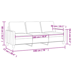 vidaXL 3-Sitzer-Sofa Dunkelgrau 180 cm Stoff