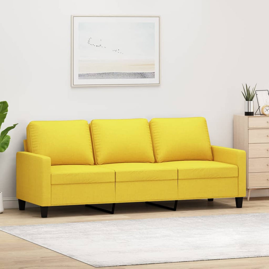 3-Sitzer-Sofa Hellgelb 180 cm Stoff Stilecasa