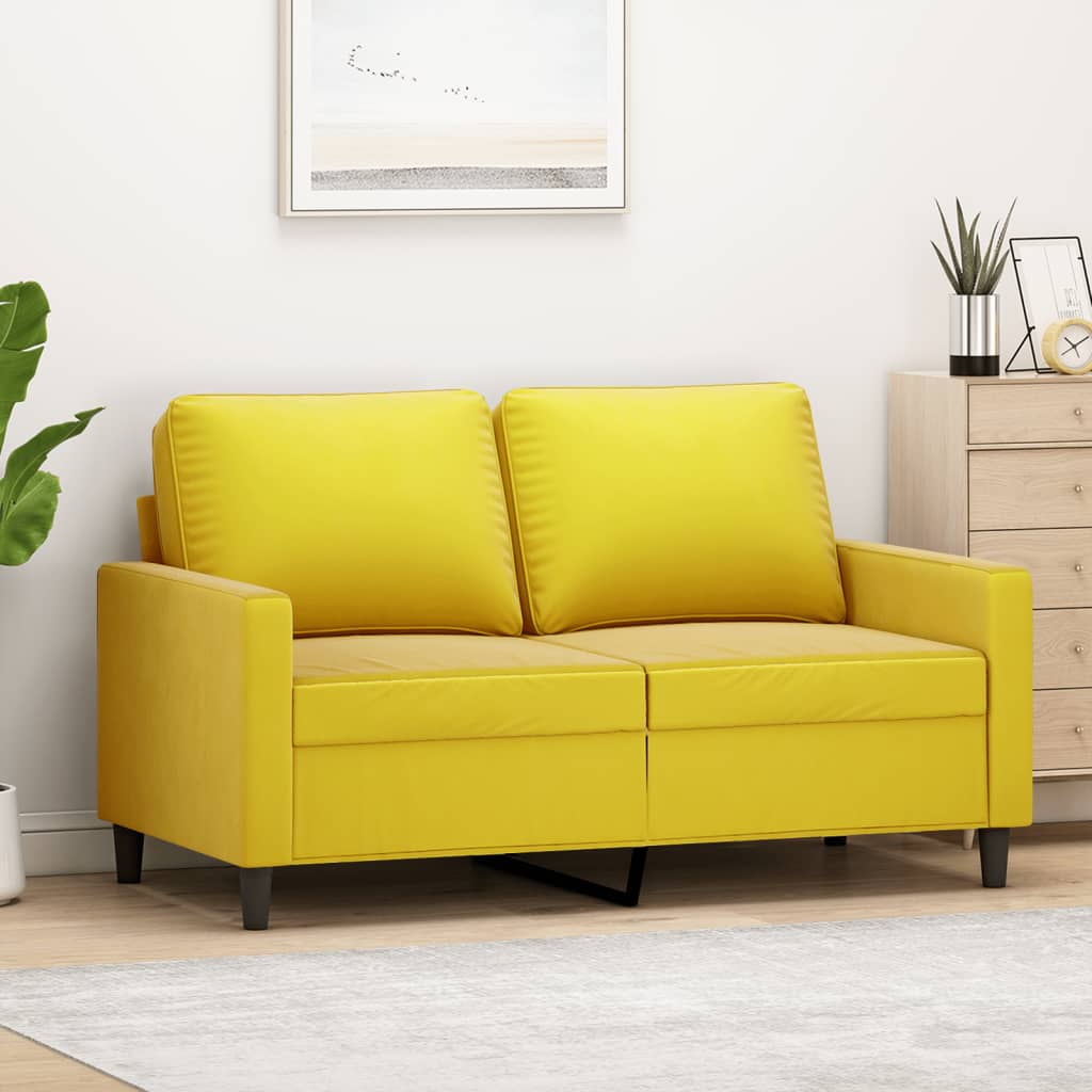 2-Sitzer-Sofa Gelb 120 cm Samt