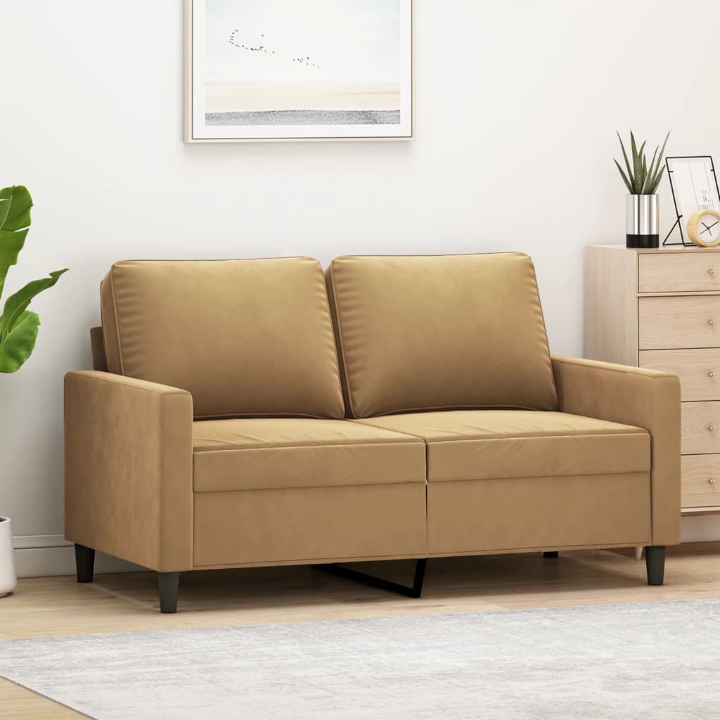 vidaXL 2-Sitzer-Sofa Braun 120 cm Samt