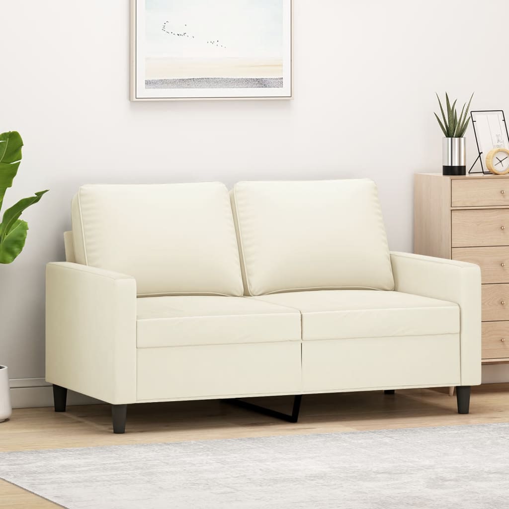 2-Sitzer-Sofa Creme 120 cm Samt Stilecasa