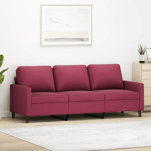 3-Sitzer-Sofa Weinrot 180 cm Samt