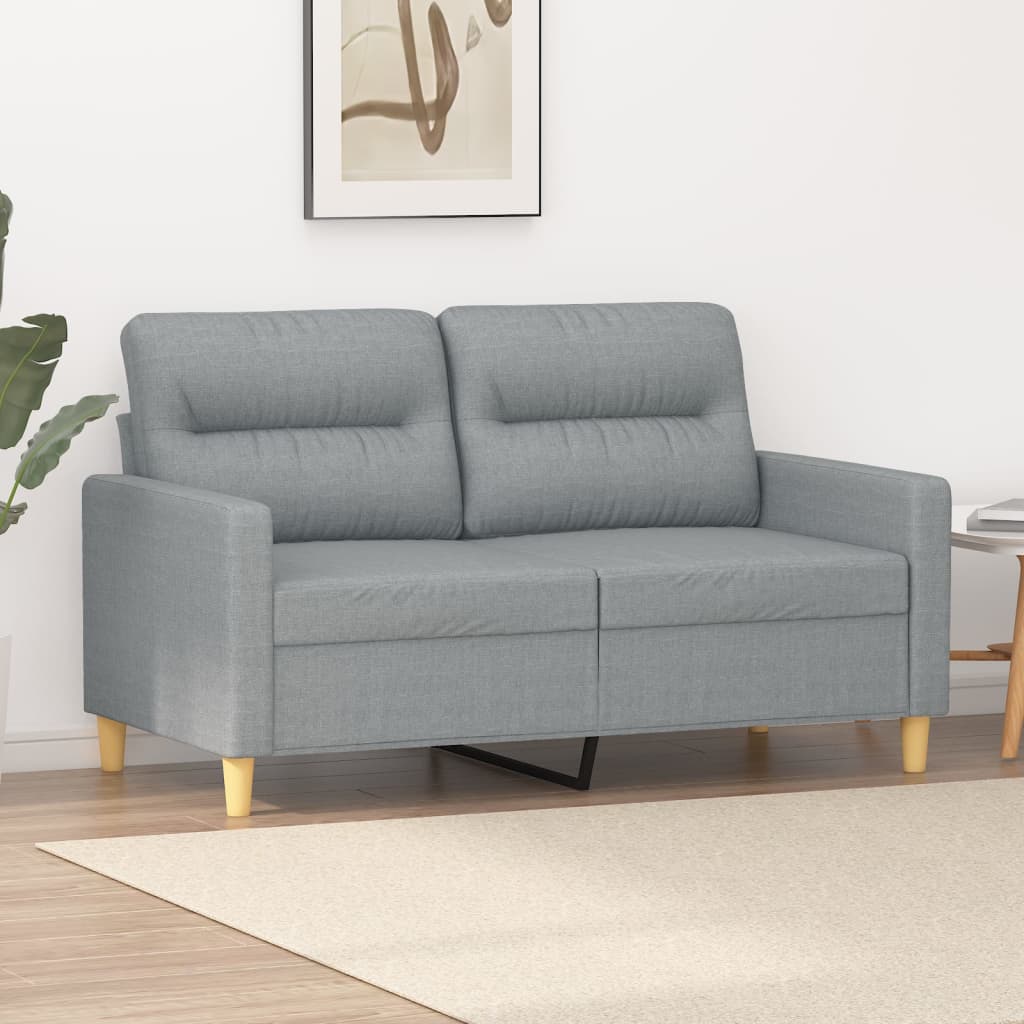 vidaXL 2-Sitzer-Sofa Hellgrau 120 cm Stoff