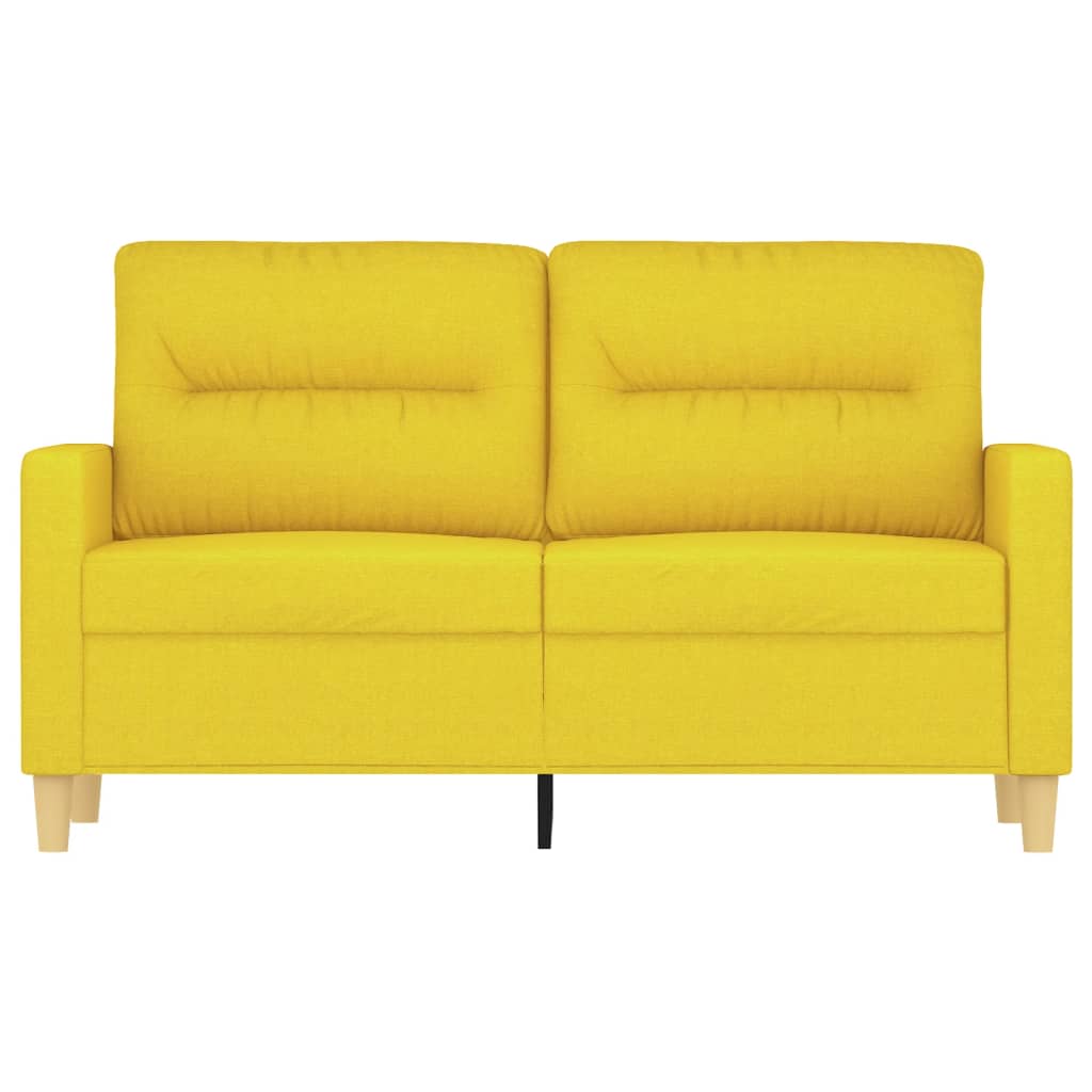 vidaXL 2-Sitzer-Sofa Hellgelb 120 cm Stoff