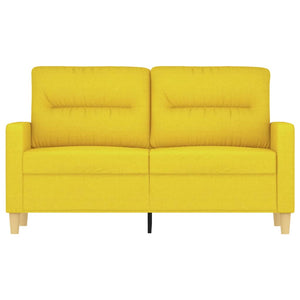 vidaXL 2-Sitzer-Sofa Hellgelb 120 cm Stoff