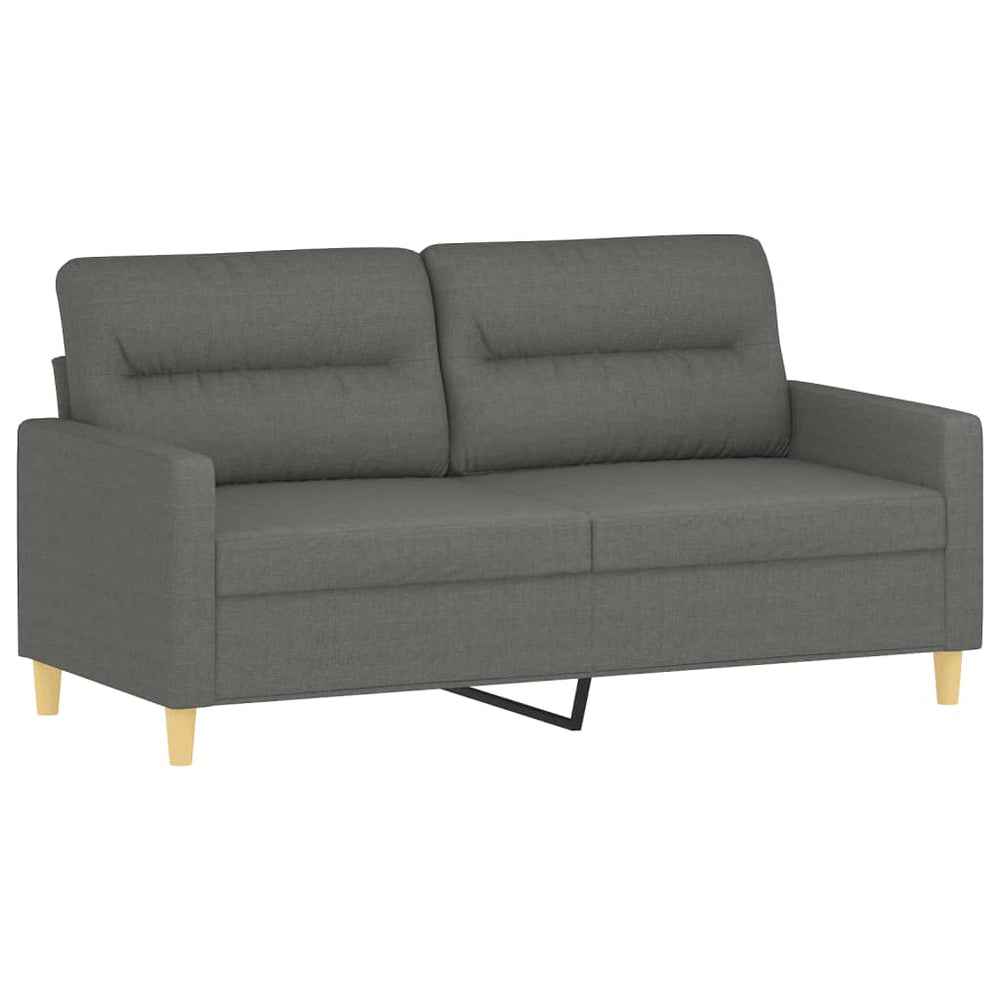 2-Sitzer-Sofa Dunkelgrau 140 cm Stoff Stilecasa