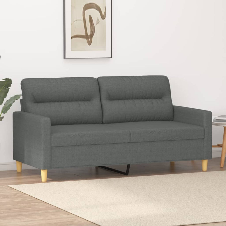 2-Sitzer-Sofa Dunkelgrau 140 cm Stoff Stilecasa