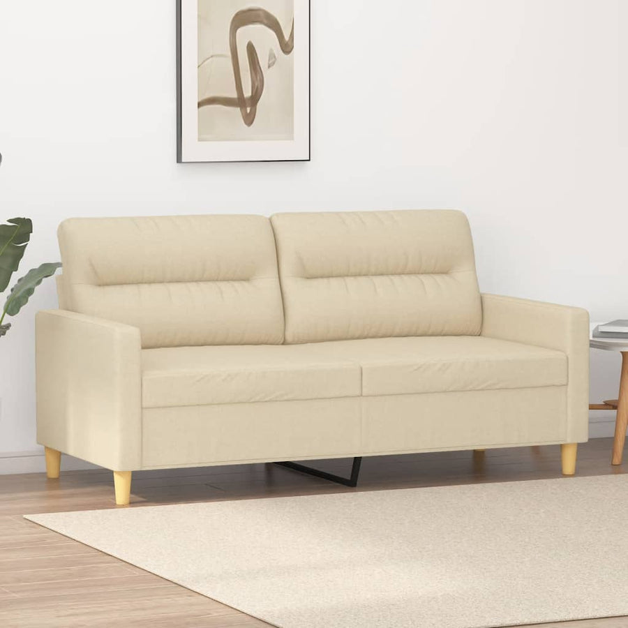 2-Sitzer-Sofa Creme 140 cm Stoff Stilecasa