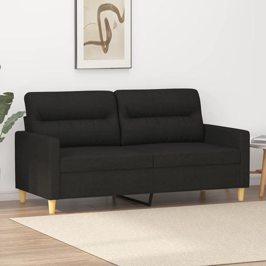 2-Sitzer-Sofa Schwarz 140 cm Stoff Stilecasa