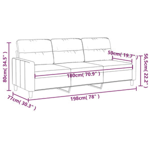 3-Sitzer-Sofa Creme 180 cm Stoff Stilecasa