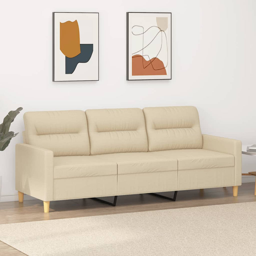 3-Sitzer-Sofa Creme 180 cm Stoff Stilecasa