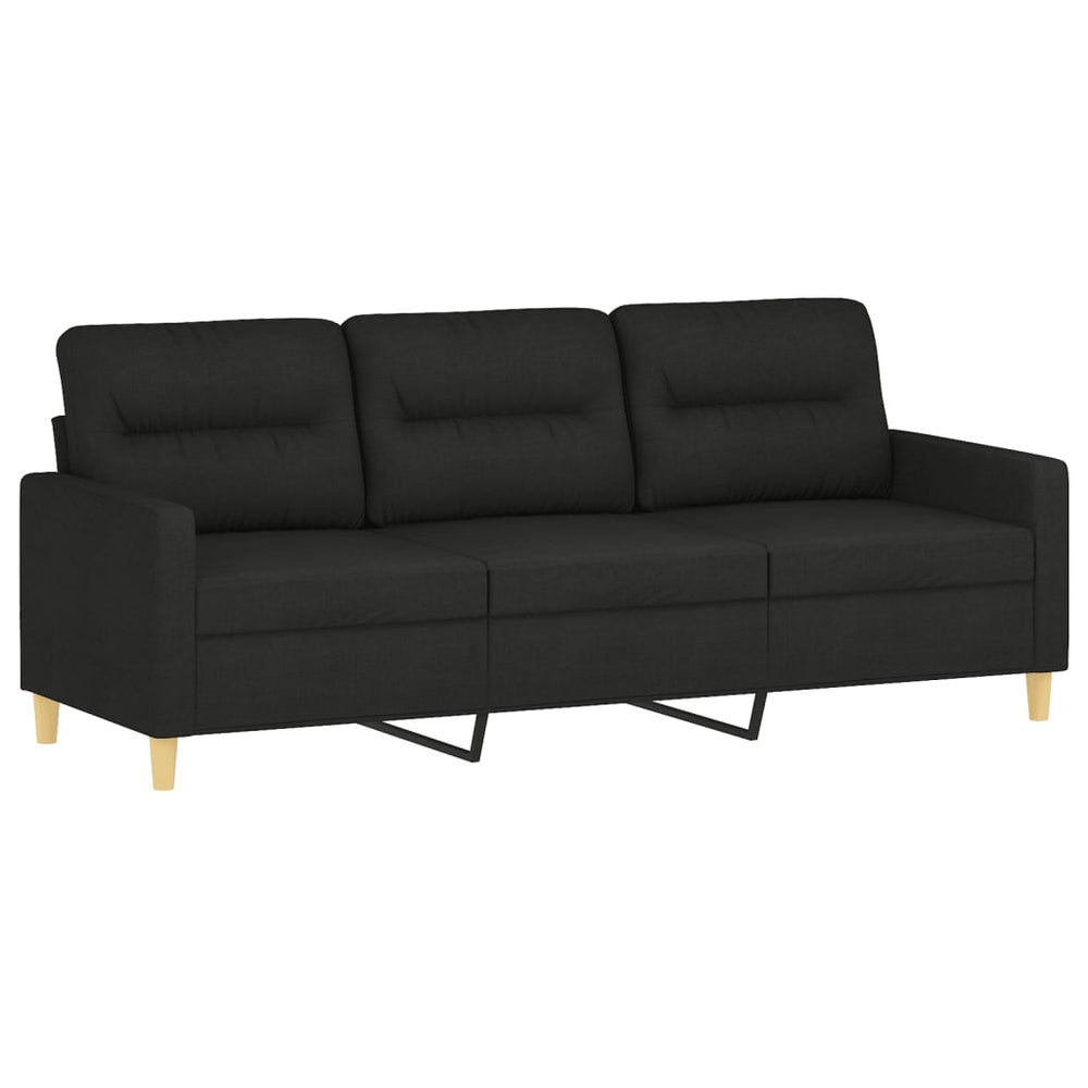 3-Sitzer-Sofa Schwarz 180 cm Stoff Stilecasa