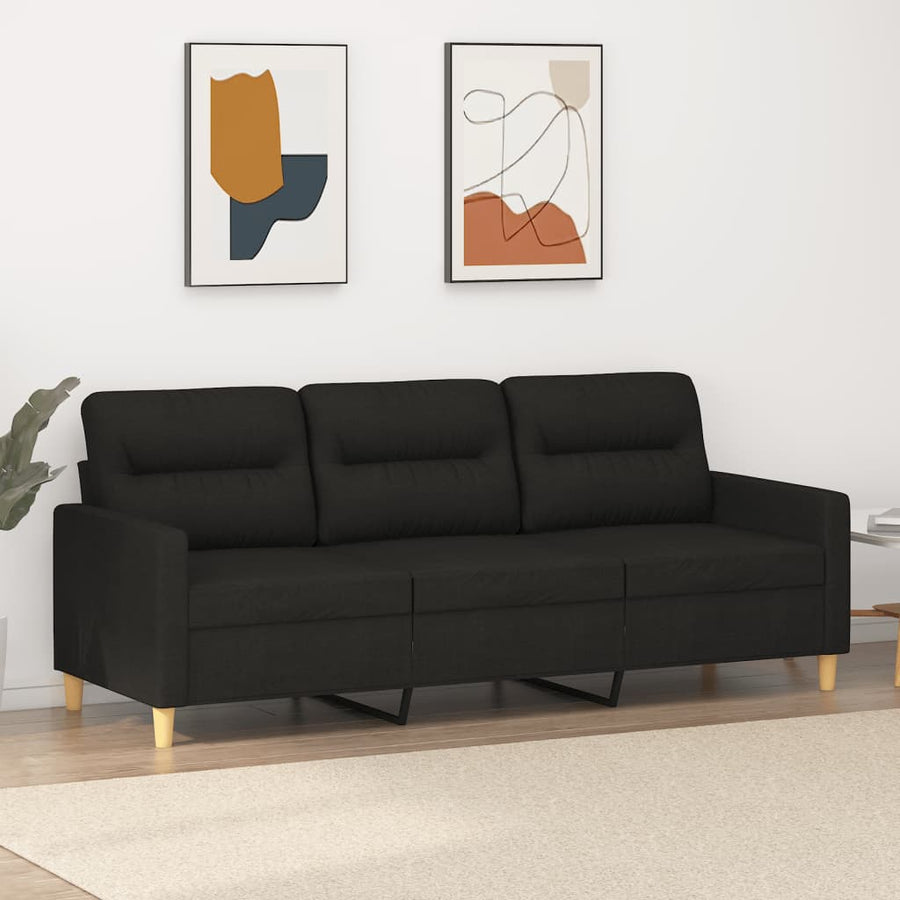 3-Sitzer-Sofa Schwarz 180 cm Stoff Stilecasa