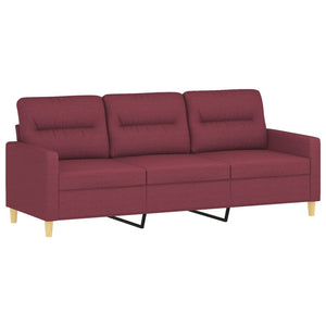 vidaXL 3-Sitzer-Sofa Weinrot 180 cm Stoff