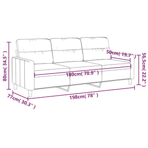 vidaXL 3-Sitzer-Sofa Weinrot 180 cm Stoff