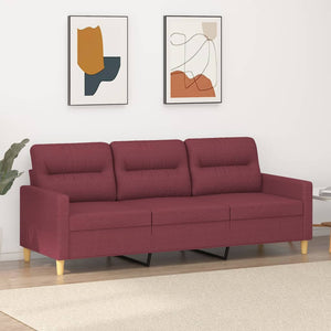 vidaXL 3-Sitzer-Sofa Weinrot 180 cm Stoff