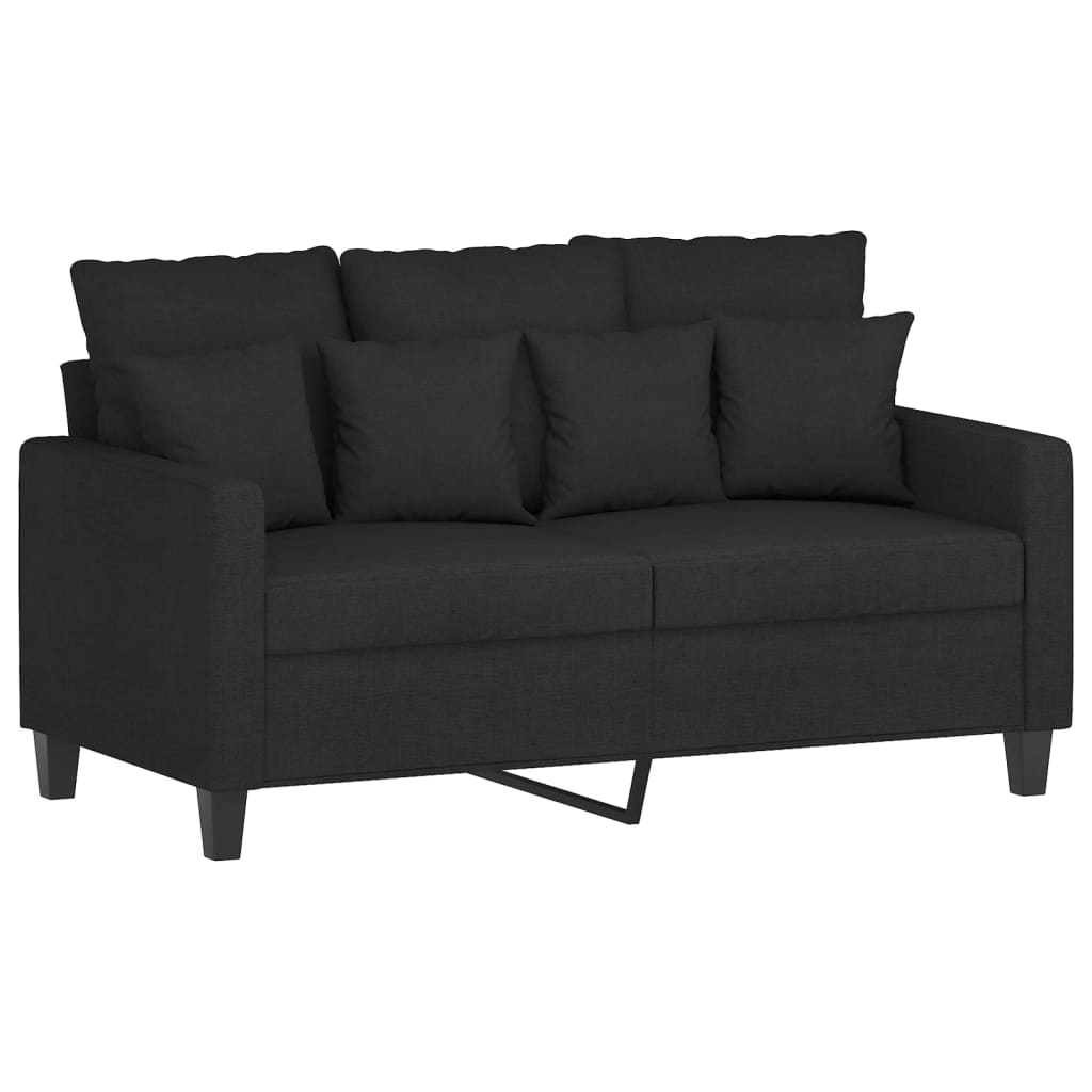 vidaXL 2-Sitzer-Sofa Schwarz 120 cm Stoff