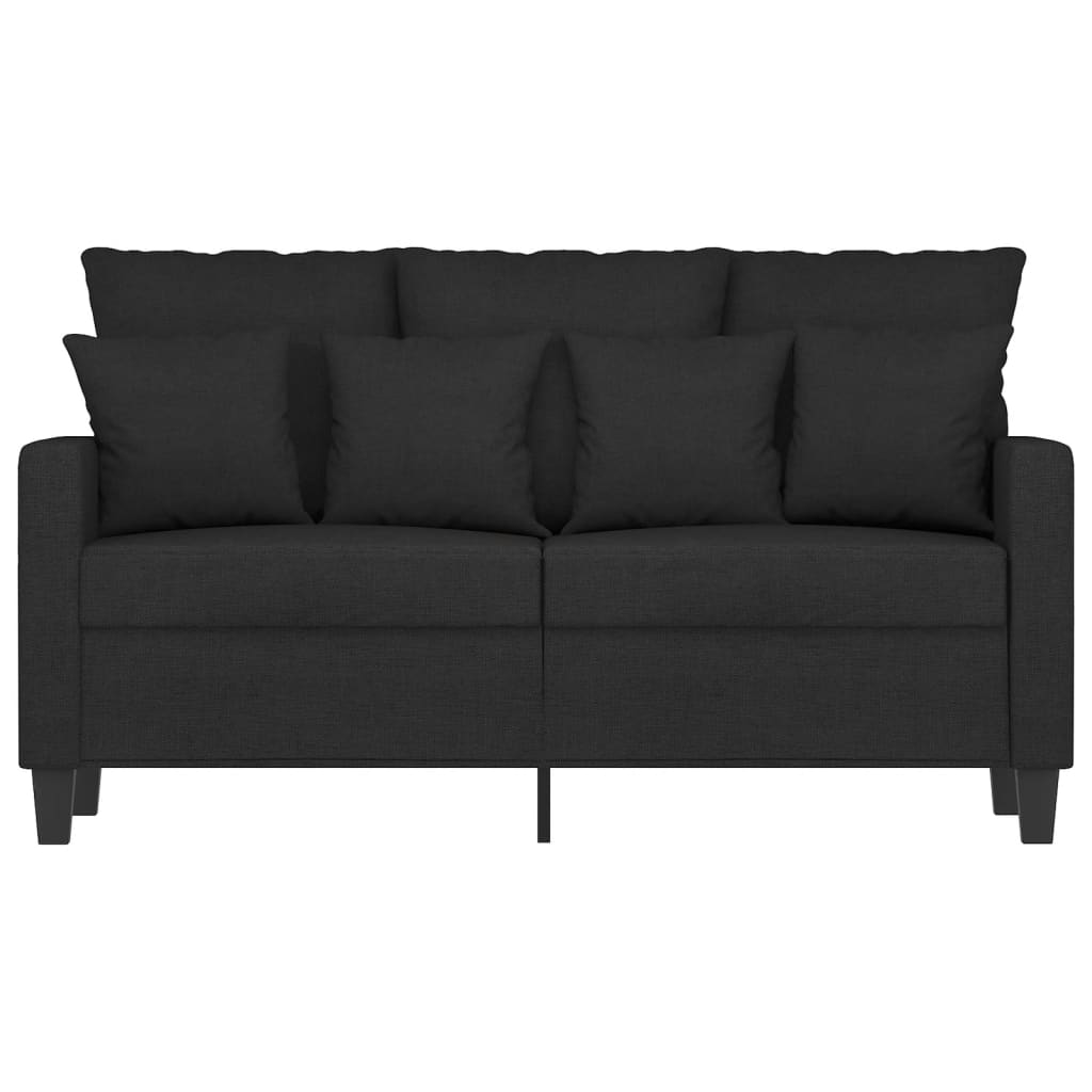 vidaXL 2-Sitzer-Sofa Schwarz 120 cm Stoff