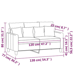 vidaXL 2-Sitzer-Sofa Schwarz 120 cm Stoff