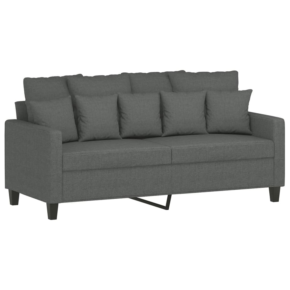 2-Sitzer-Sofa Dunkelgrau 140 cm Stoff Stilecasa