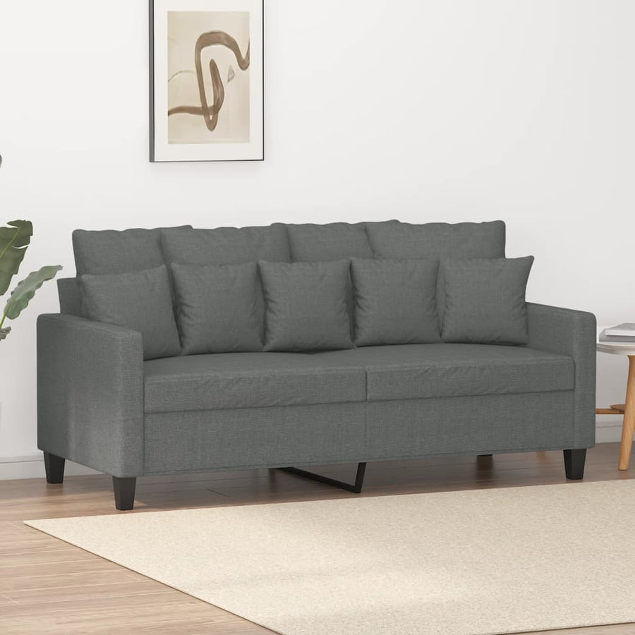 2-Sitzer-Sofa Dunkelgrau 140 cm Stoff Stilecasa