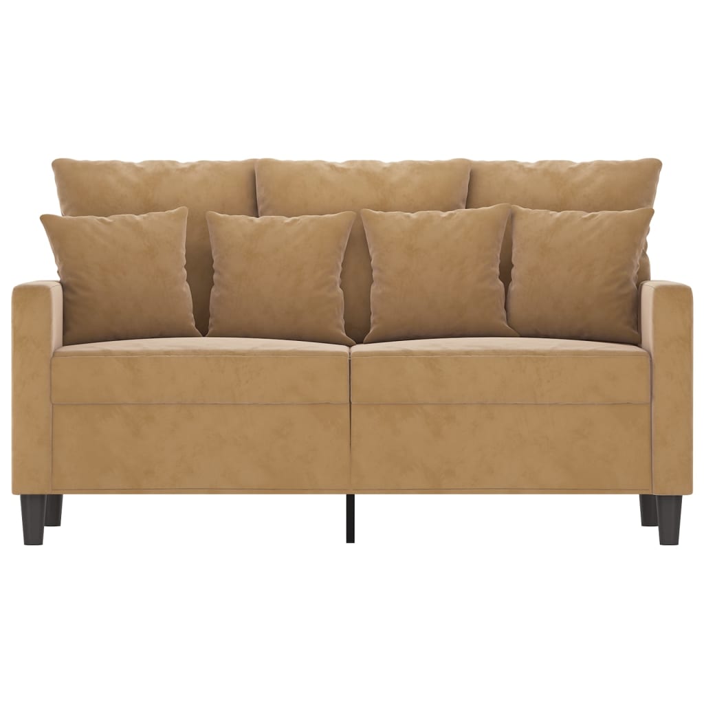 2-Sitzer-Sofa Braun 120 cm Samt Stilecasa