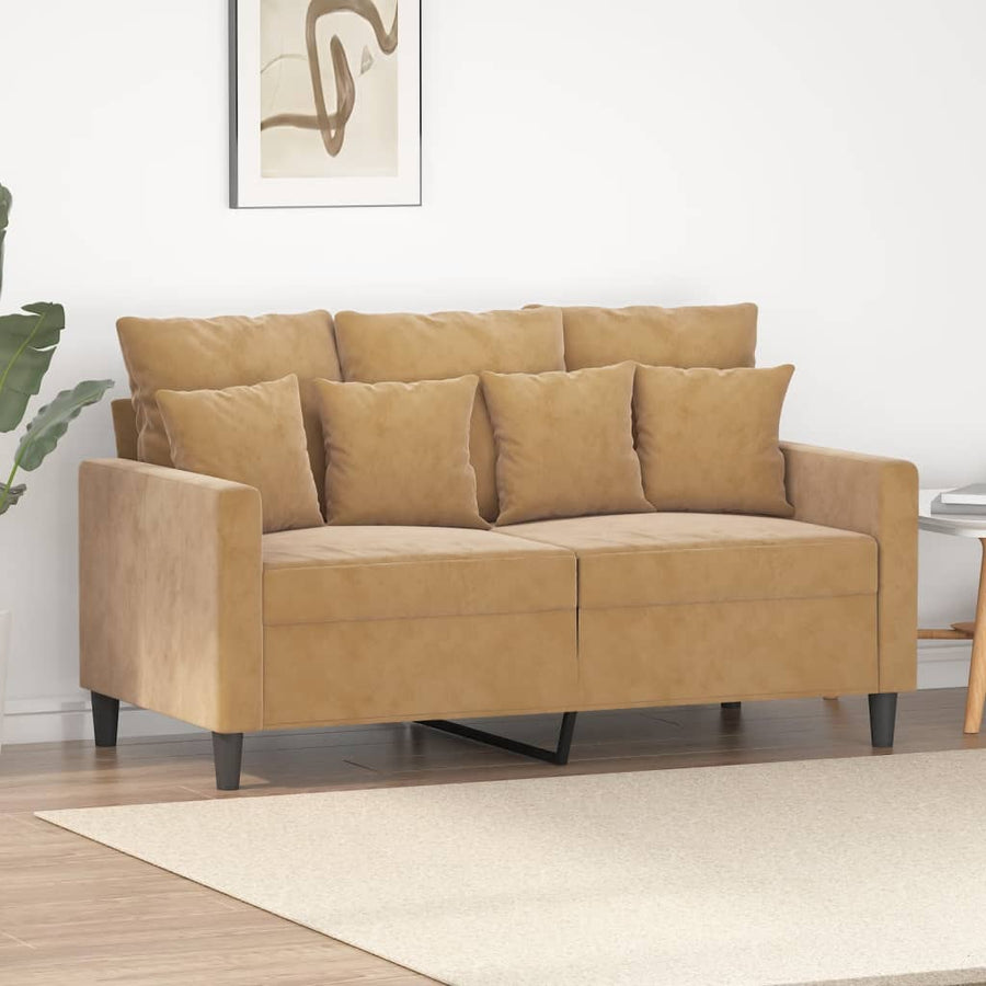 2-Sitzer-Sofa Braun 120 cm Samt Stilecasa